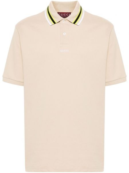 Poloshirt med broderier Gucci brun