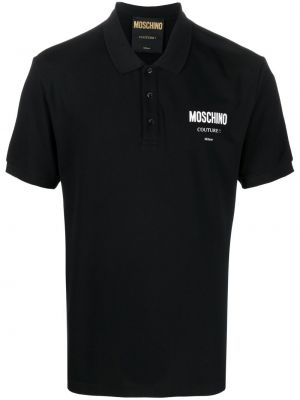 Poloskjorte med print Moschino svart