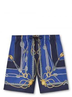 Pantaloni scurți cu imagine Versace albastru