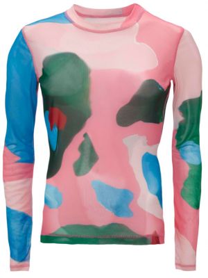 Mesh abstrakte hemd mit print Jw Anderson pink