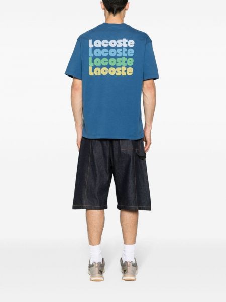 T-shirt aus baumwoll mit print Lacoste blau