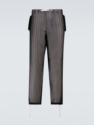 Pantaloni cu dungi Maison Margiela negru