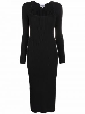 Vestido midi Ganni negro