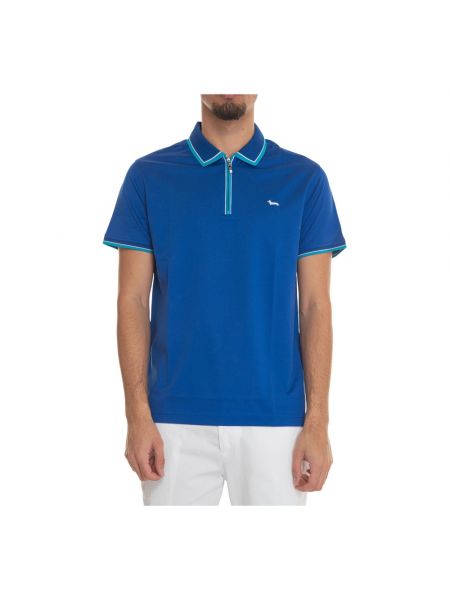 Poloshirt mit reißverschluss mit kurzen ärmeln Harmont & Blaine blau