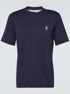 Camiseta de algodón Brunello Cucinelli azul