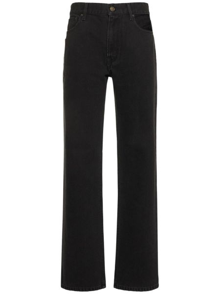 Voľné bavlnené džínsy Gauchere čierna