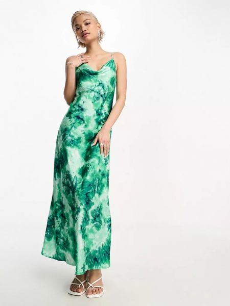 Платье миди с принтом с абстрактным узором Object зеленое