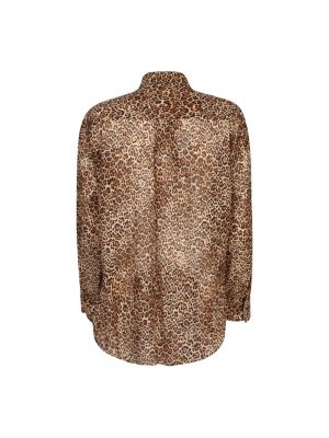 Blusa de algodón con estampado leopardo Dsquared2 marrón