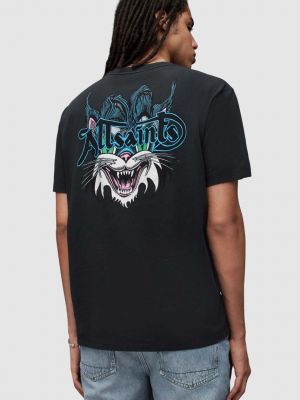 Koszulka z nadrukiem Allsaints czarna