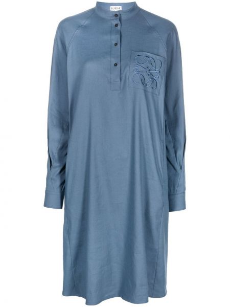 Mini-abito di lino di seta Loewe blu