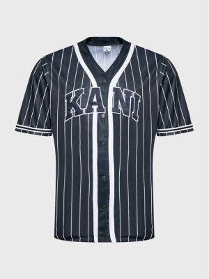 Pruhované tričko relaxed fit Karl Kani černé