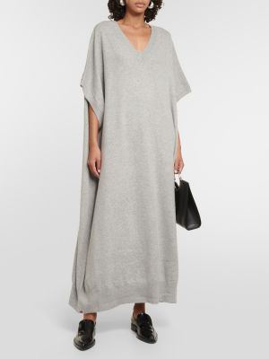 Vestido largo de cachemir con estampado de cachemira Extreme Cashmere gris