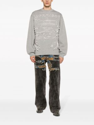 Distressed sweatshirt aus baumwoll Y/project grau