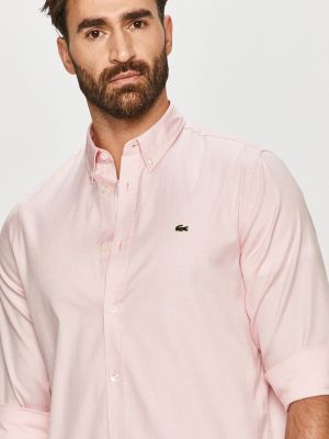 Памучна риза Lacoste розово
