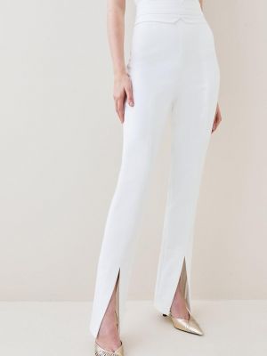 Тканевые брюки с высокой талией Karen Millen белые