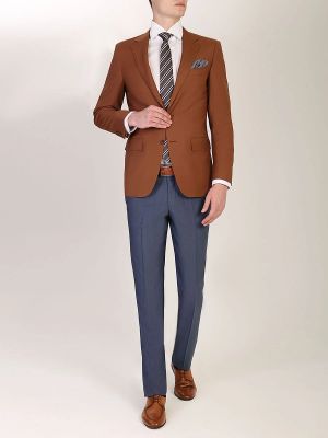 Шерстяной пиджак Canali коричневый