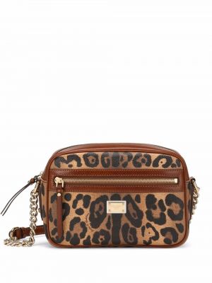 Crossbody kabelka s potlačou s leopardím vzorom Dolce & Gabbana