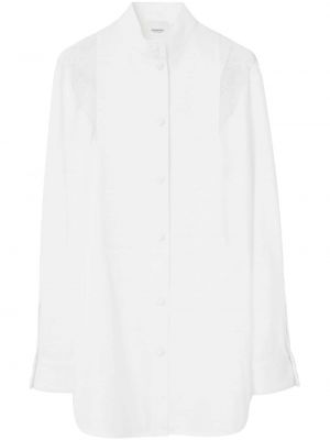 Βαμβακερό πουκάμισο με δαντέλα Burberry λευκό