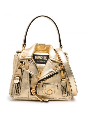 Nákupná taška Moschino zlatá