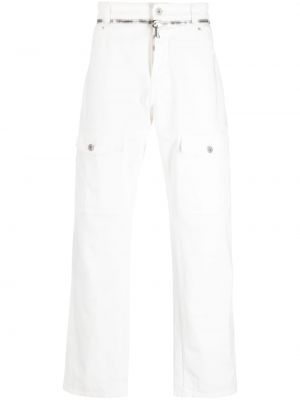 Straight fit džíny na zip Balmain bílé