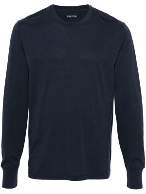 Kokvilnas t-krekls Tom Ford zils