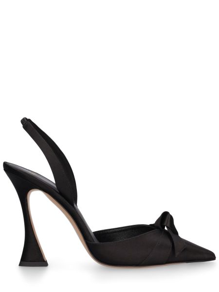 Pumpar med remmar i satin med slingback Alexandre Birman svart