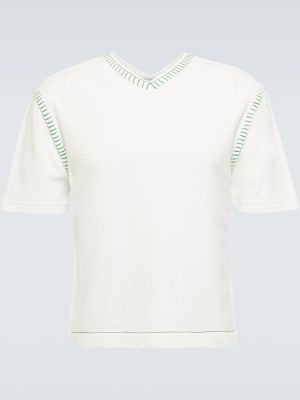 T-shirt mit v-ausschnitt Bottega Veneta weiß