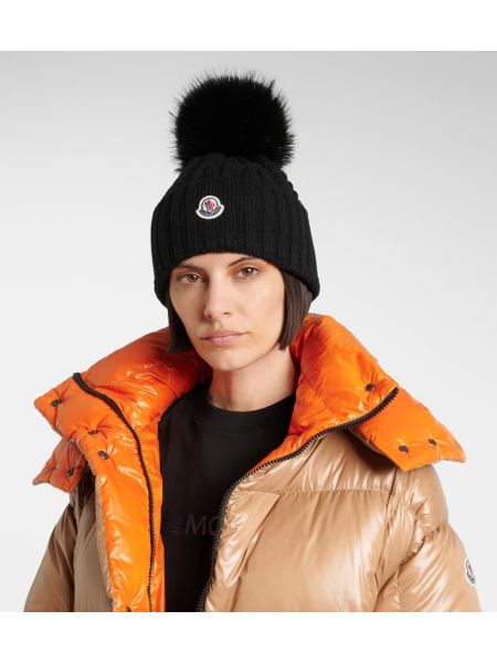 Kaşmir yün bere Moncler siyah