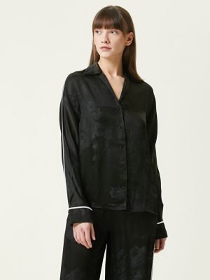 Черная пижамная рубашка из жаккардового атласа Off-White