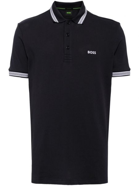 Poloshirt med broderier Boss blå