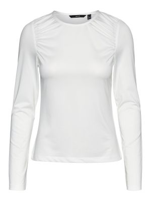 Marškinėliai ilgomis rankovėmis Vero Moda balta