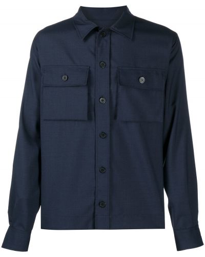 Camisa con bolsillos Maison Kitsuné azul