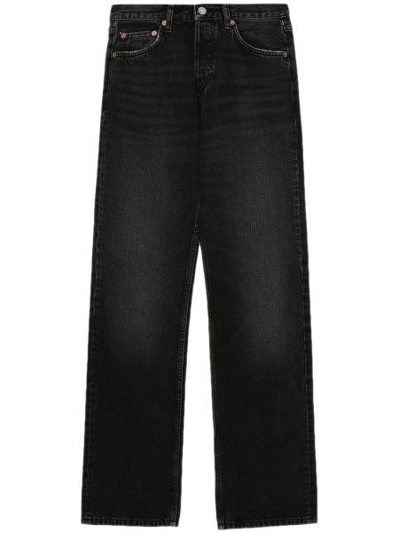 Straight fit džíny s nízkým pasem Re/done černé
