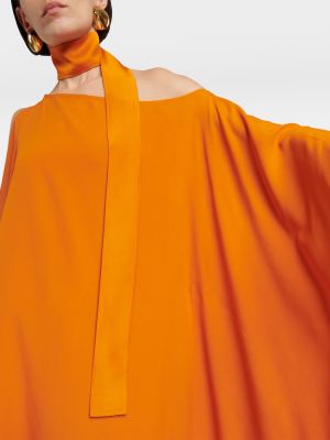 Vestido largo asimétrico de crepé Taller Marmo naranja