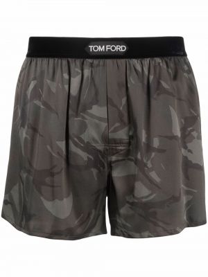 Svilene satenske kratke hlače s camo uzorkom Tom Ford