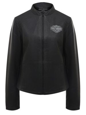 Черная кожаная куртка Harley Davidson