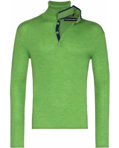 Jersey de cuello vuelto de tela jersey Y/project verde