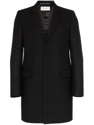 Abrigo con botones de lana Saint Laurent negro