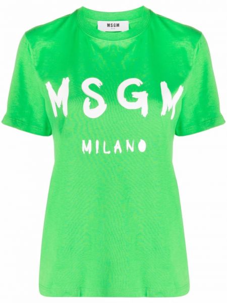 Camiseta con estampado Msgm verde