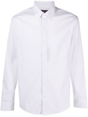 Πουά βαμβακερό πουκάμισο Michael Kors λευκό