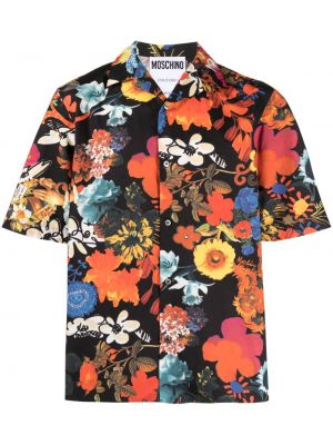 Kvetinová košeľa s potlačou Moschino čierna