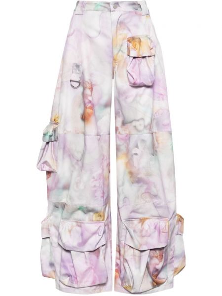 Kargo hlače s cvetličnim vzorcem Collina Strada vijolična