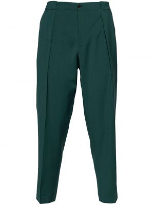 Plisované vlnené nohavice Briglia 1949 zelená