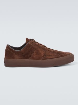 Sneakers in pelle scamosciata Tom Ford marrone