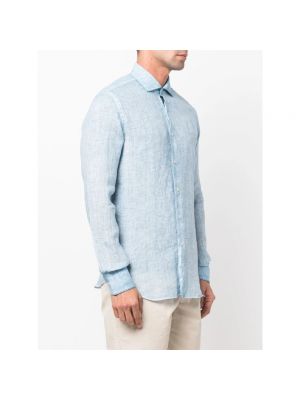 Camisa vaquera de lino Xacus azul