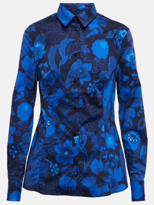 Camicia di cotone a fiori Etro blu