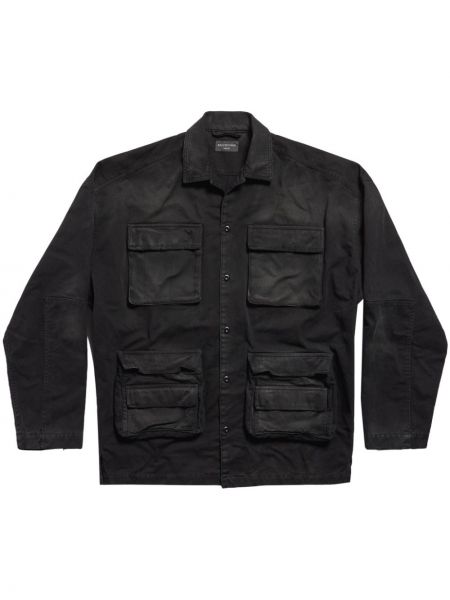 Βαμβακερό πουκάμισο Balenciaga μαύρο
