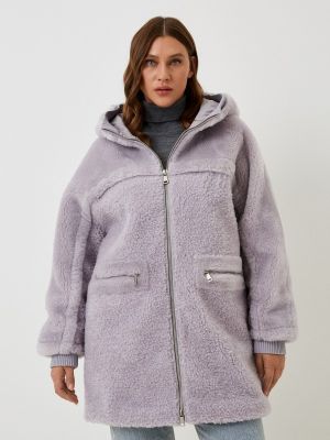 Куртка с мехом Le Monique фиолетовая