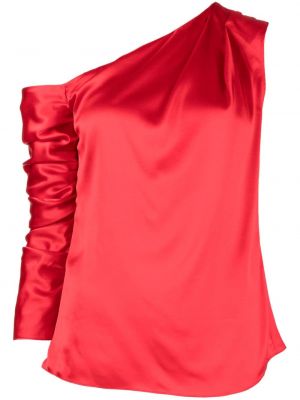 Aszimmetrikus selyem szatén blúz Alejandra Alonso Rojas piros