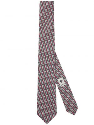 Jedwabny krawat z nadrukiem Gucci niebieski